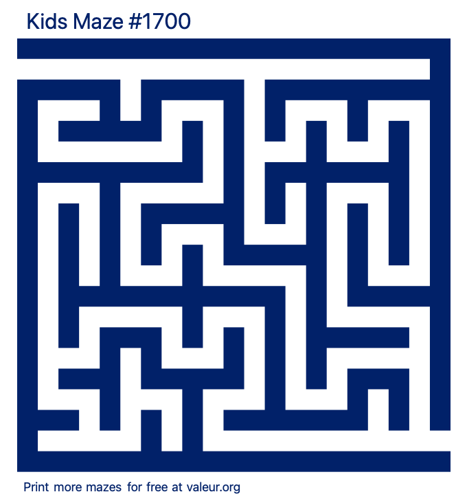 Free Printable Kids Maze number 1700