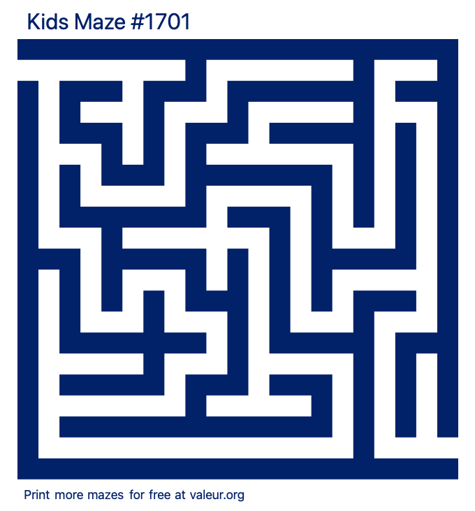 Free Printable Kids Maze number 1701