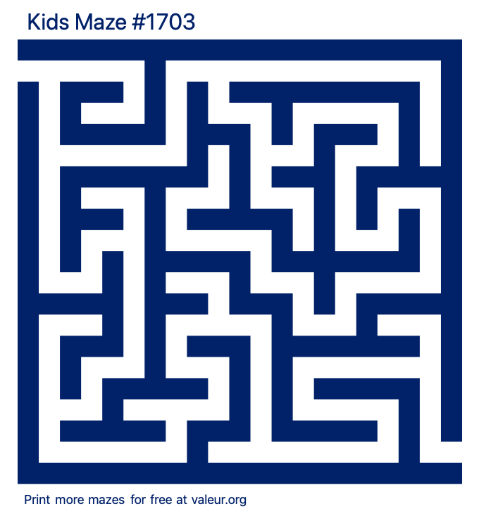 Free Printable Kids Maze number 1703