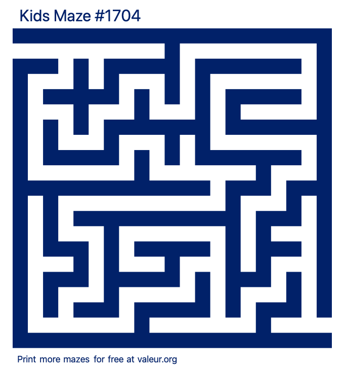 Free Printable Kids Maze number 1704