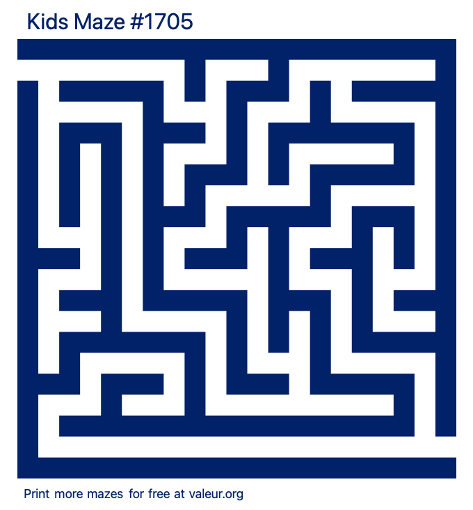 Free Printable Kids Maze number 1705