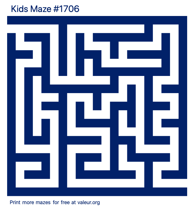 Free Printable Kids Maze number 1706