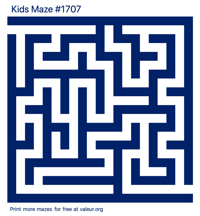 Free Printable Kids Maze number 1707