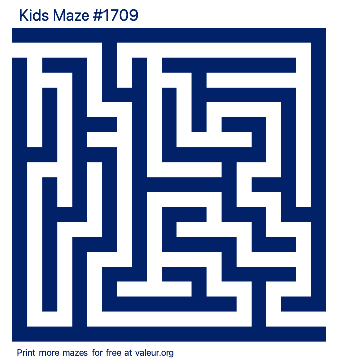 Free Printable Kids Maze number 1709