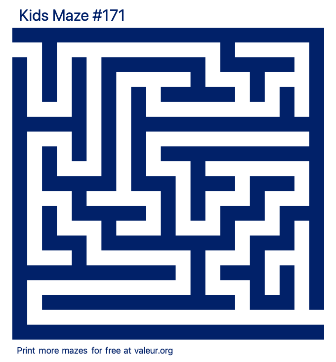 Free Printable Kids Maze number 171