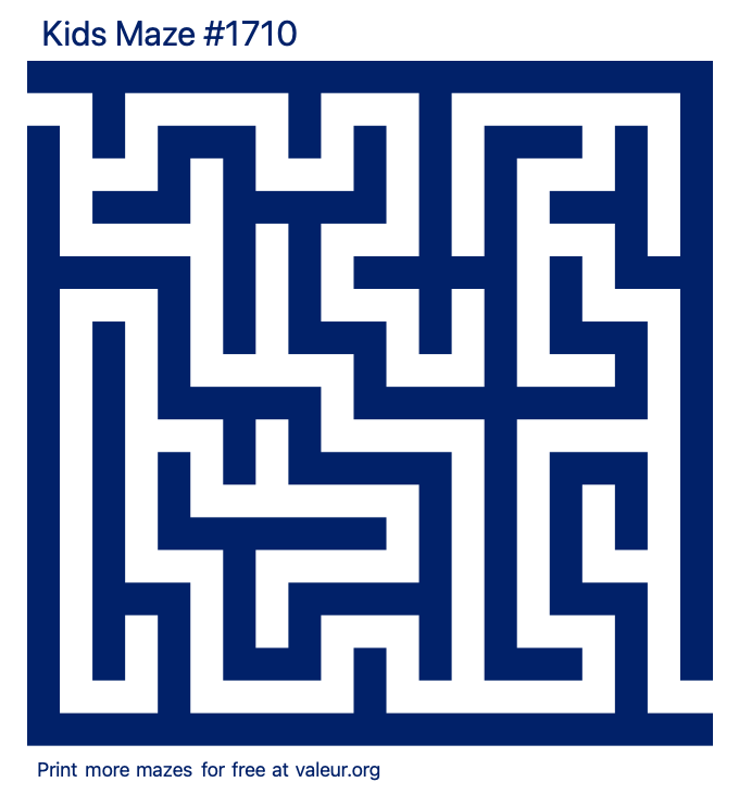 Free Printable Kids Maze number 1710