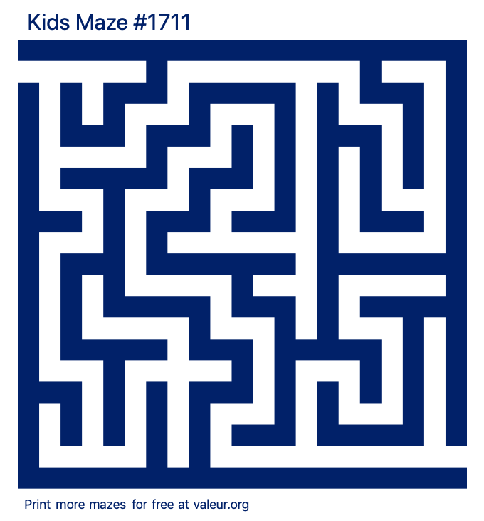 Free Printable Kids Maze number 1711