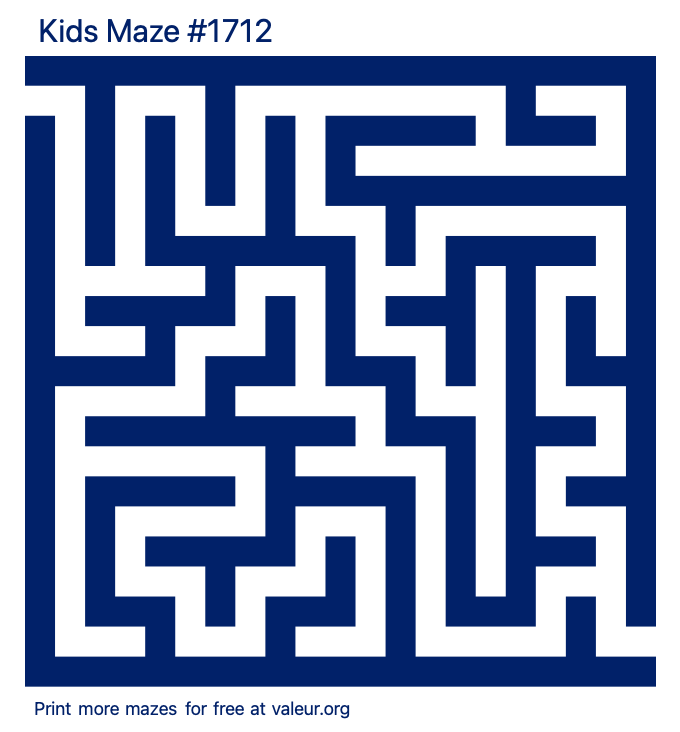 Free Printable Kids Maze number 1712