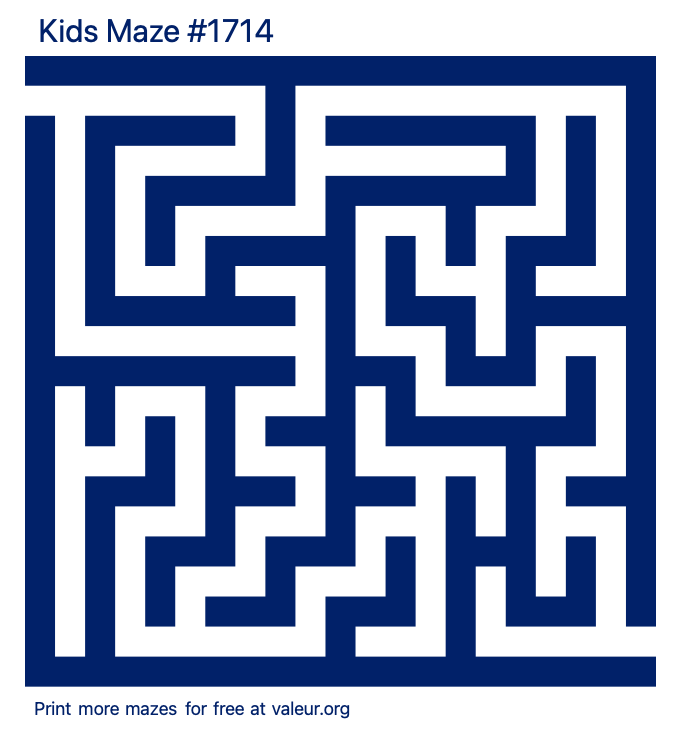 Free Printable Kids Maze number 1714