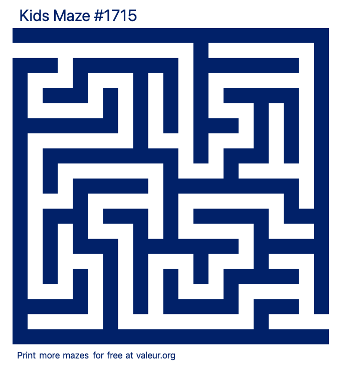 Free Printable Kids Maze number 1715