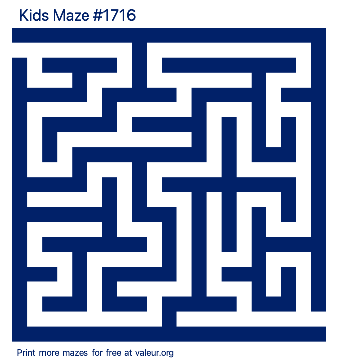 Free Printable Kids Maze number 1716