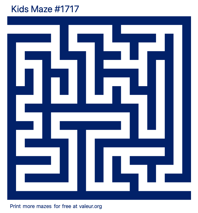 Free Printable Kids Maze number 1717