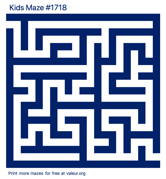 Free Printable Kids Maze number 1718