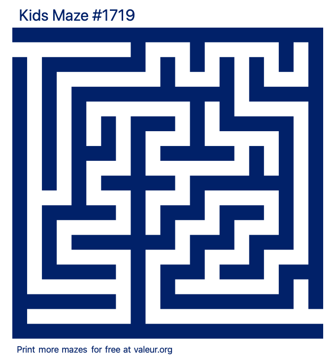 Free Printable Kids Maze number 1719