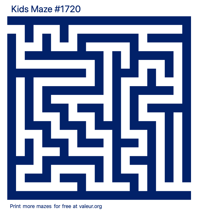 Free Printable Kids Maze number 1720