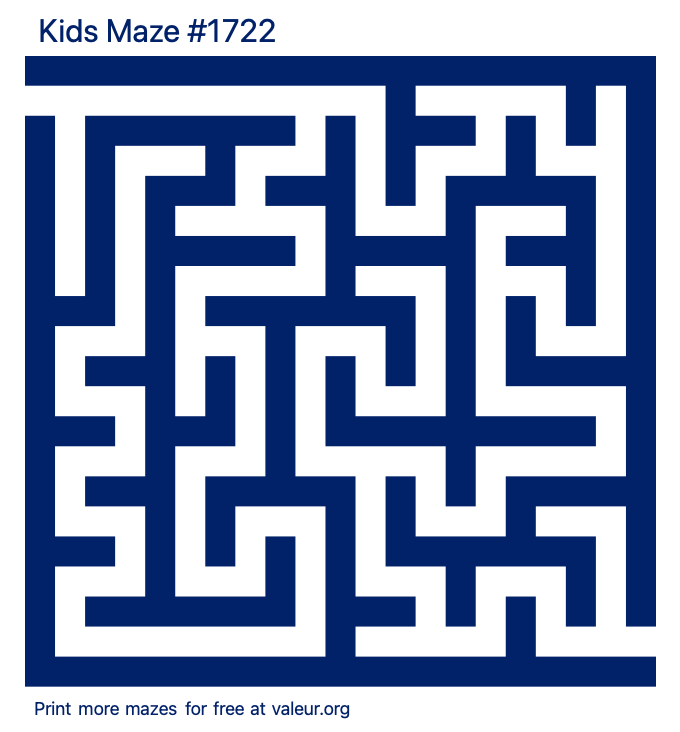 Free Printable Kids Maze number 1722