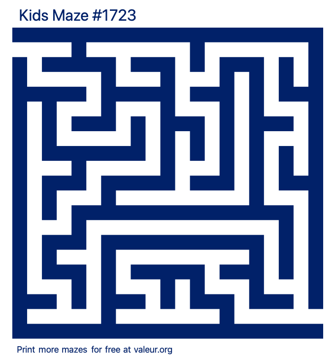 Free Printable Kids Maze number 1723