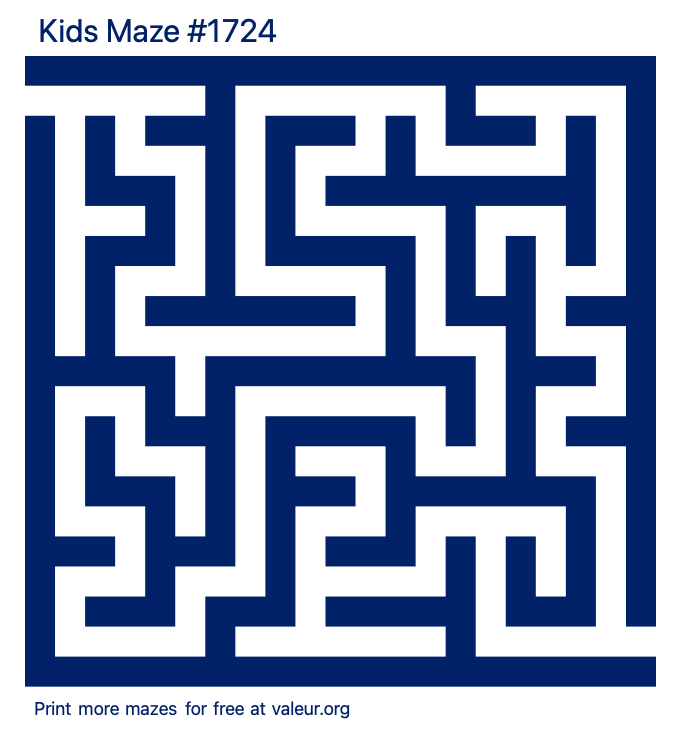 Free Printable Kids Maze number 1724