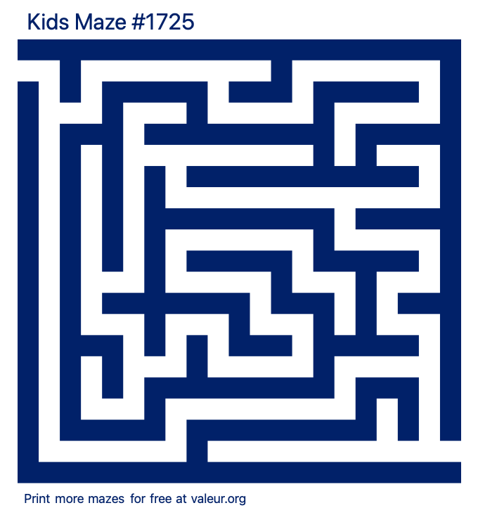 Free Printable Kids Maze number 1725