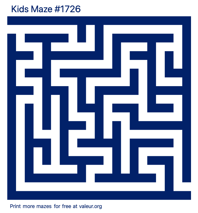 Free Printable Kids Maze number 1726