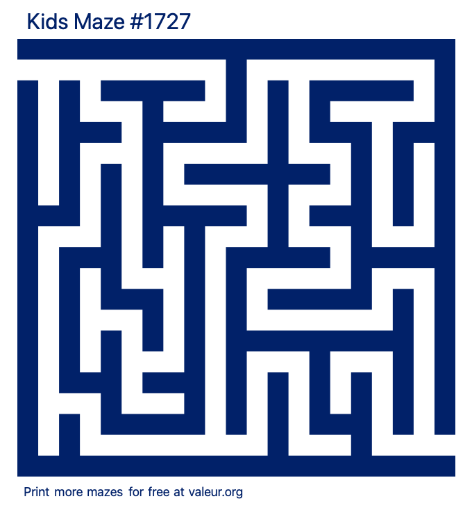 Free Printable Kids Maze number 1727