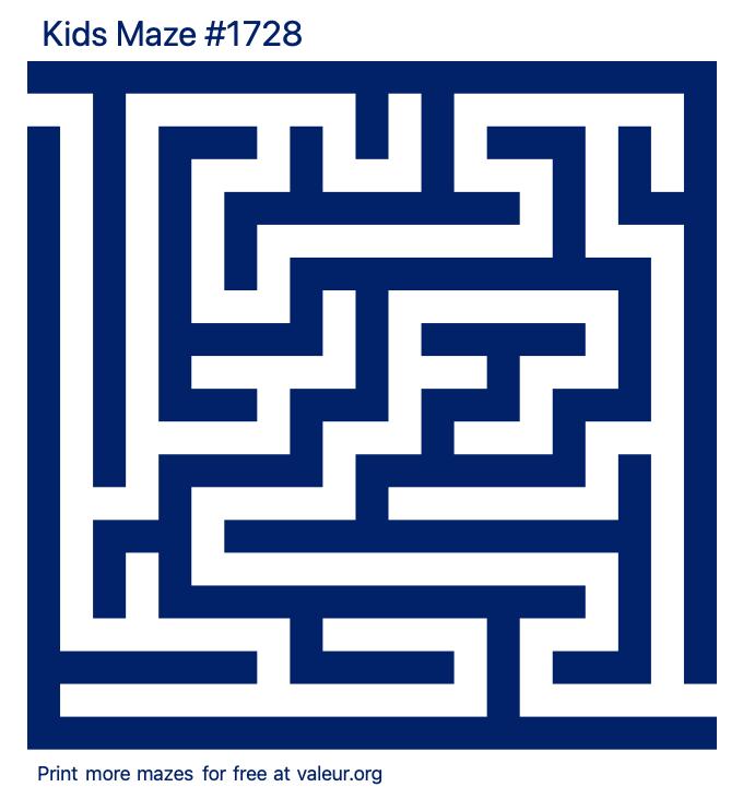 Free Printable Kids Maze number 1728