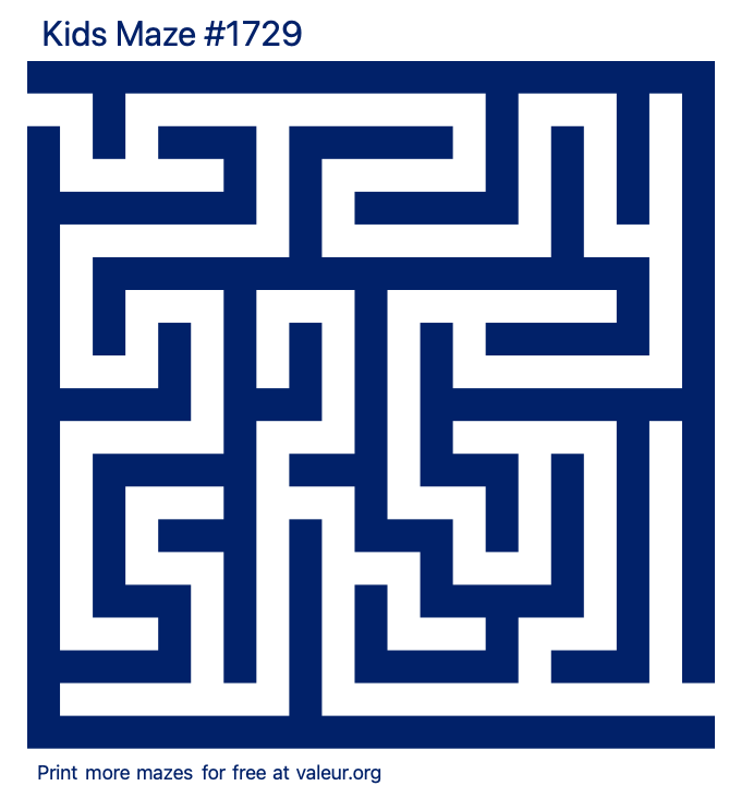 Free Printable Kids Maze number 1729