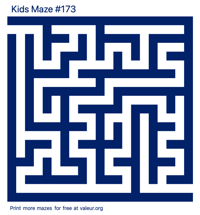 Free Printable Kids Maze number 173