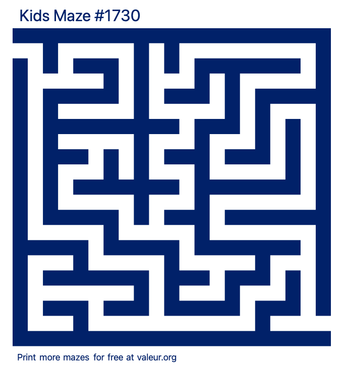 Free Printable Kids Maze number 1730