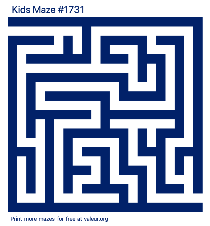 Free Printable Kids Maze number 1731