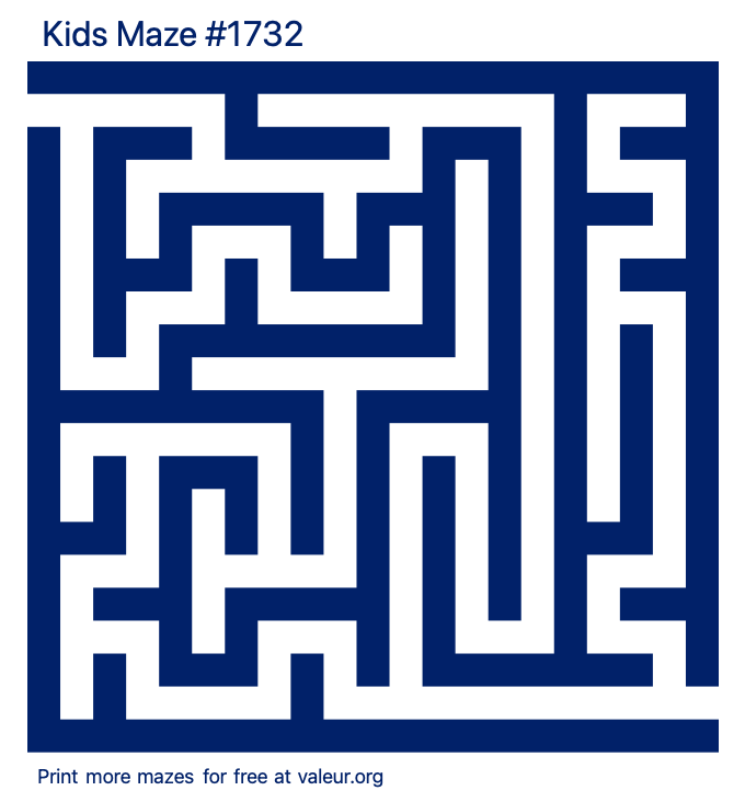 Free Printable Kids Maze number 1732