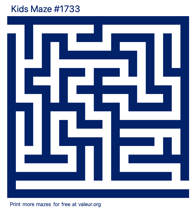 Free Printable Kids Maze number 1733