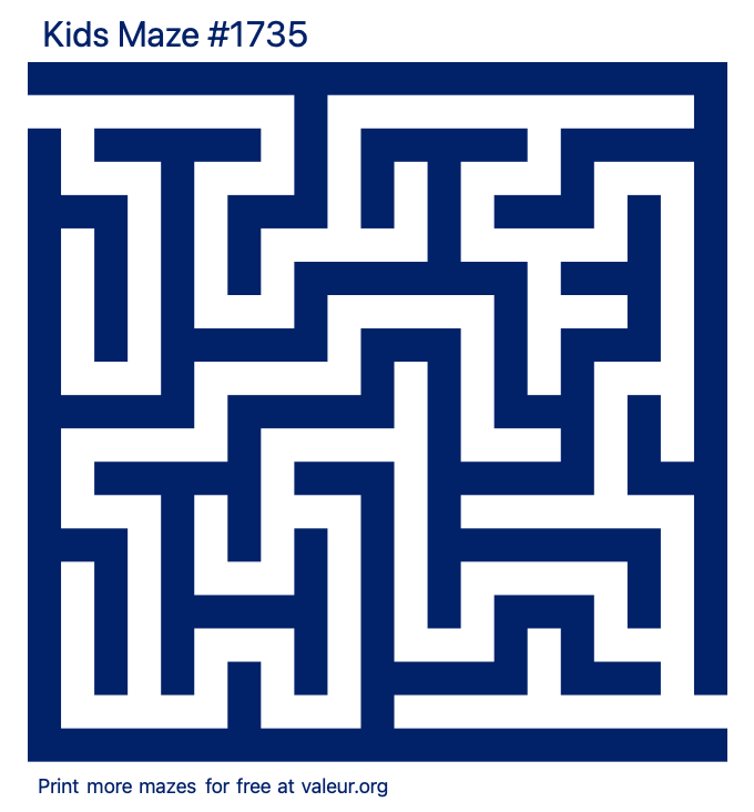 Free Printable Kids Maze number 1735