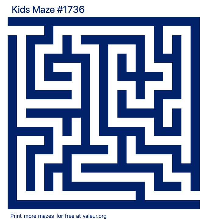 Free Printable Kids Maze number 1736