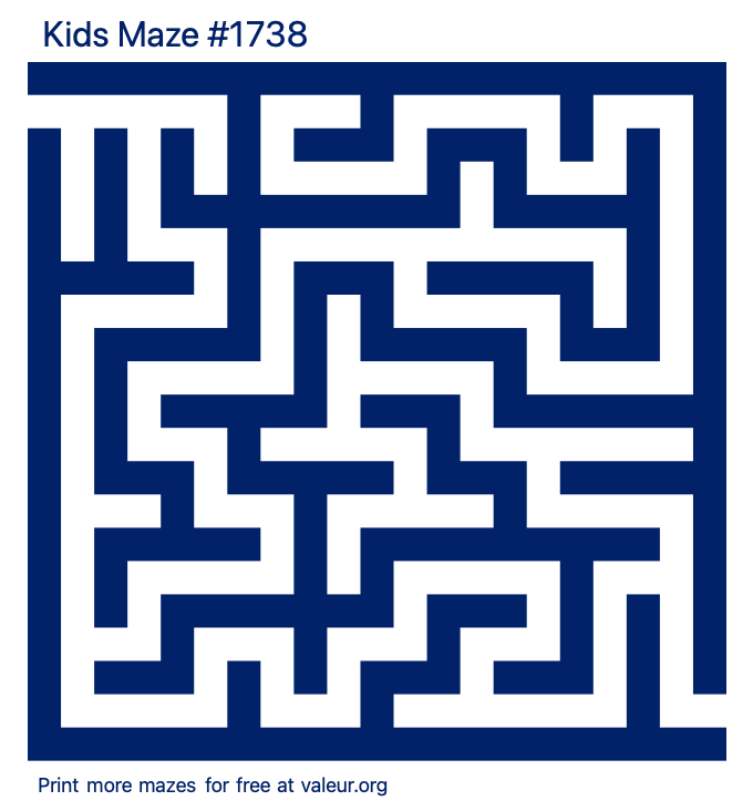 Free Printable Kids Maze number 1738