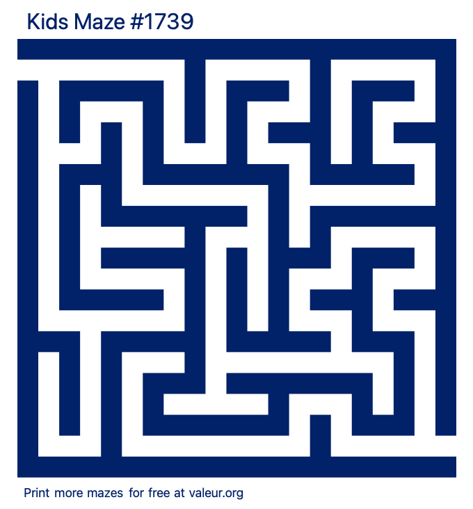 Free Printable Kids Maze number 1739