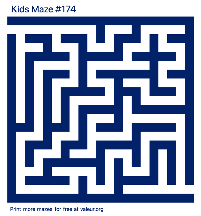 Free Printable Kids Maze number 174