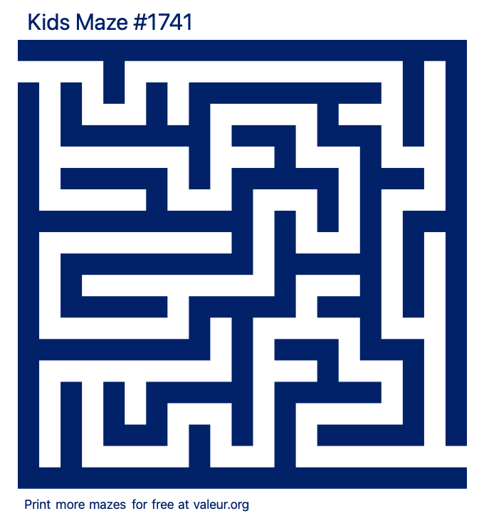 Free Printable Kids Maze number 1741