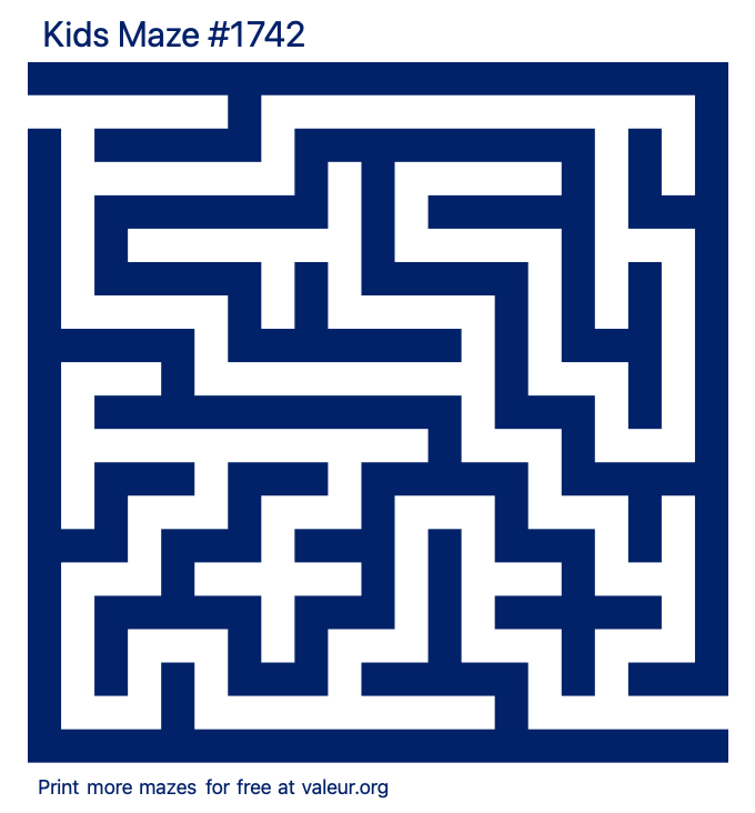 Free Printable Kids Maze number 1742