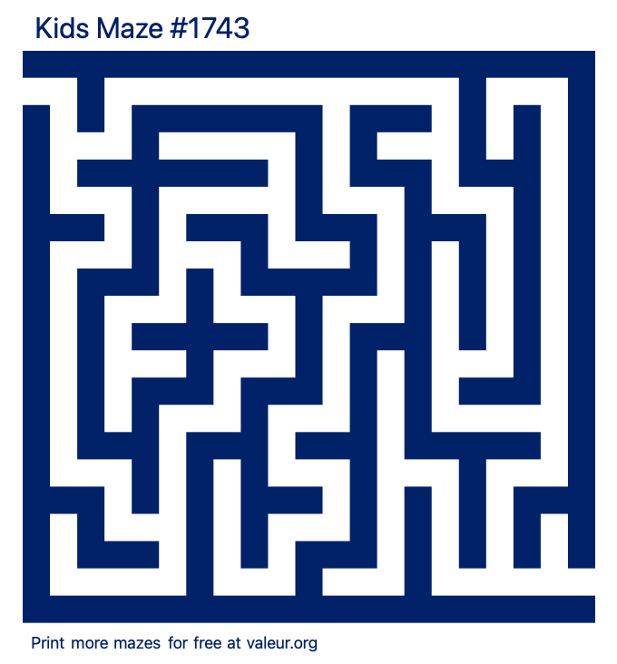 Free Printable Kids Maze number 1743