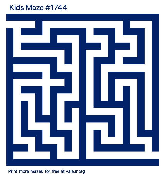 Free Printable Kids Maze number 1744