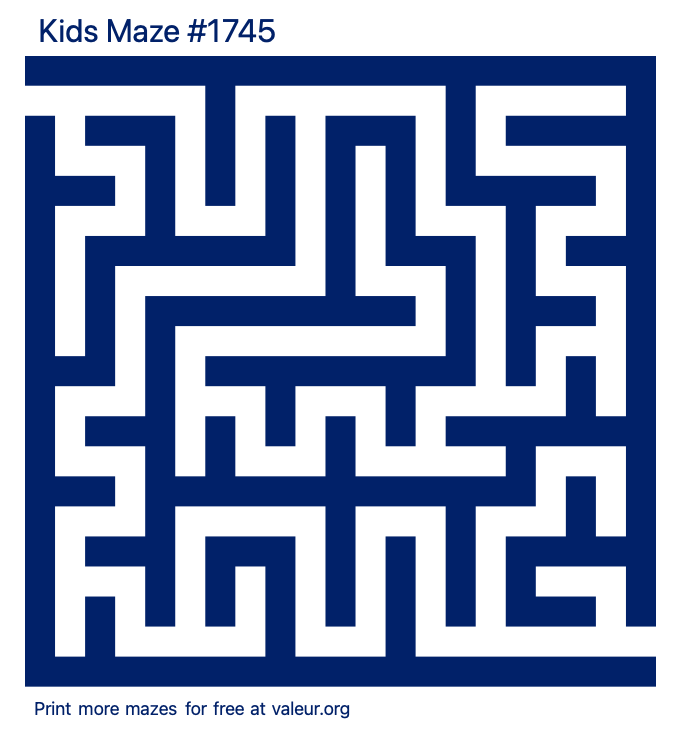 Free Printable Kids Maze number 1745