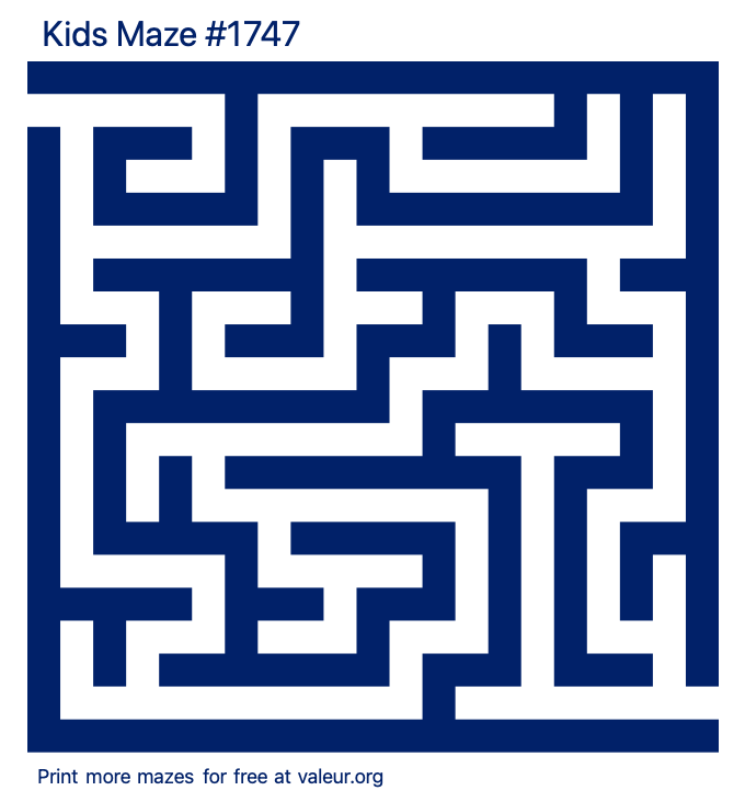 Free Printable Kids Maze number 1747