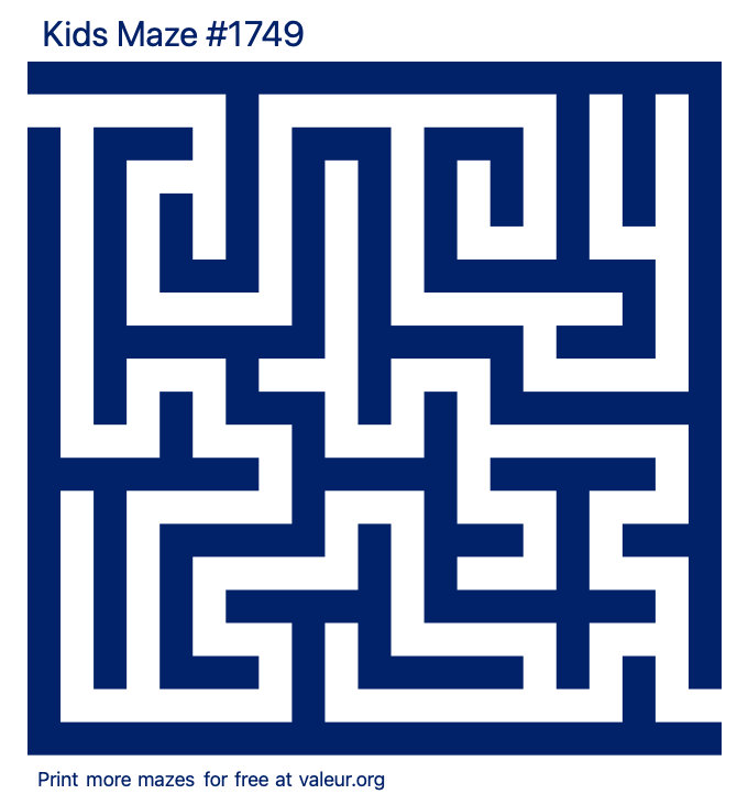 Free Printable Kids Maze number 1749