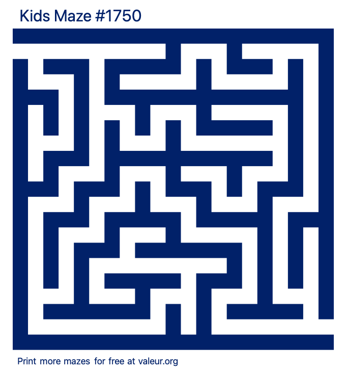 Free Printable Kids Maze number 1750