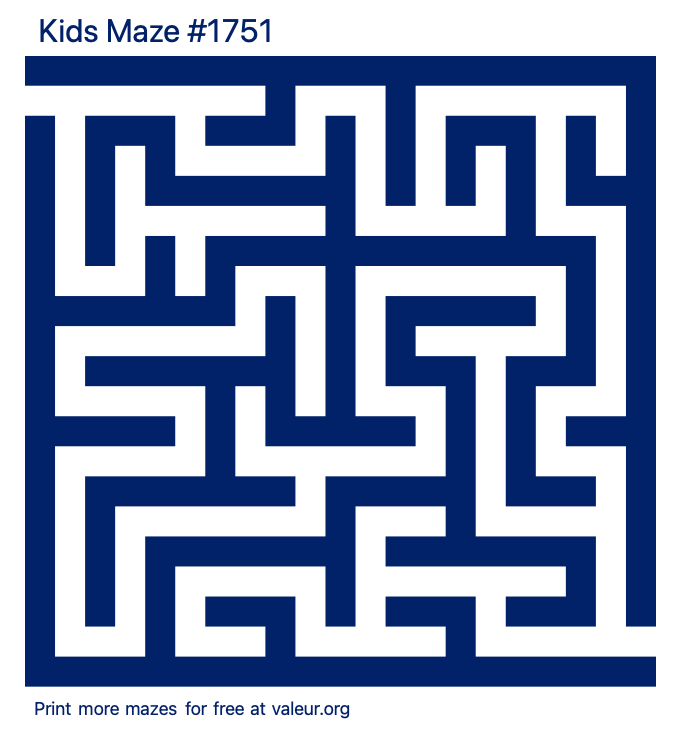 Free Printable Kids Maze number 1751