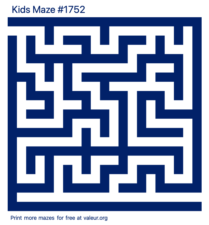 Free Printable Kids Maze number 1752