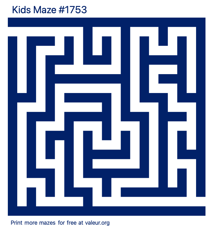 Free Printable Kids Maze number 1753