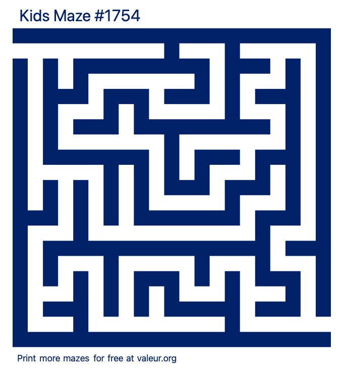 Free Printable Kids Maze number 1754