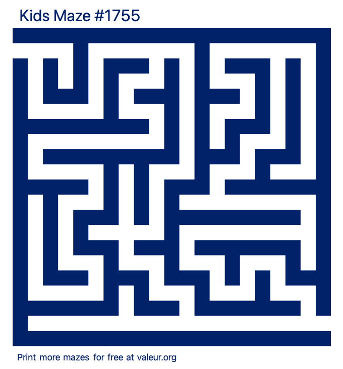 Free Printable Kids Maze number 1755